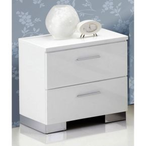 ACME 22633 Lorimar - Nightstand - White & Chrome Leg