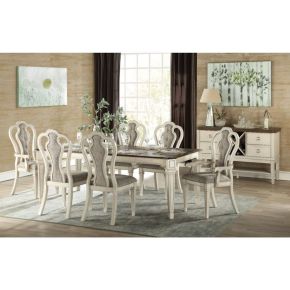 ACME 77135 Kayley - Dining Table - Antique White & Dark Oak