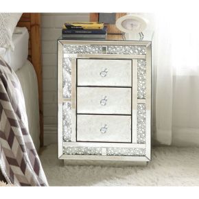 ACME 97653 Mallika - Accent Table - Mirrored & Faux Crystals