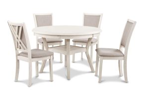 New Classic D3651-50S-BSQ New Classic D3651-50S-BSQ Amy - 5 Piece Round Dining Set - Bisque