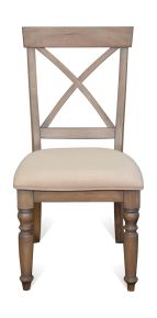 Riverside Furniture 21358 Aberdeen - X - Back Upholstered Side Chair (Set of 2) - Weathered Driftwood