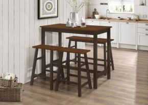 CoasterEveryday 192090 Connie - 4 Piece Counter Height Set - Chestnut And Dark Brown