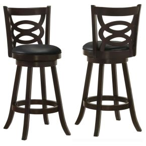 CoasterEssence 101930 Calecita - Wood Swivel Bar Stool (Set of 2) - Cappuccino