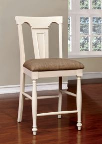 Furniture of America CM3199WC-PC-2PK Sabrina - Counter Height Chair (Set of 2) - Off-White / Tan