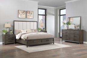 New Classic 00-6001-35N Landon - 5/0 Queen 5 Piece Bedroom Set (Bed, Dresser, Mirror, 2 Nightstands) - Gray