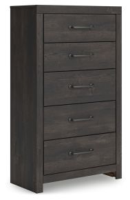 Signature Design by Ashley® PCB2108-46 Hollivern - Five Drawer Chest - Dark Gray