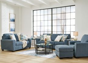 Signature Design by Ashley® 40605/38/35/20/14 Cashton - 4 Pc. - Sofa, Loveseat, Chair, Ottoman - Blue