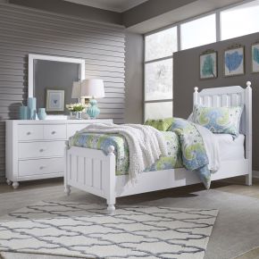Liberty Furniture 523-YBR-TPBDM Cottage View - 3 Piece Bedroom Set (Twin Panel Bed, Dresser & Mirror) - White