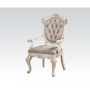 ACME 63543 Chantelle - Chair (Set of 2) - Rose Gold PU & Pearl White