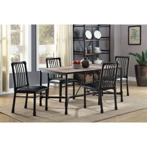 ACME 72035 Caitlin - Dining Table - Rustic Oak & Black
