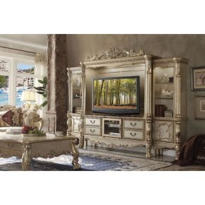 ACME 91330 Dresden - Entertainment Center - Gold Patina & Bone