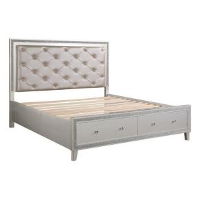 ACME BD00241EK Sliverfluff - Eastern King Bed - Pearl Silver