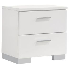 CoasterEssence 203502 Felicity - 2-Drawer Nightstand - White High Gloss