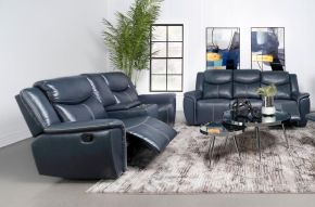 Coaster Fine Furniture 610271-S2 Sloane - 2 Piece Upholstered Reclining Sofa Set - Blue