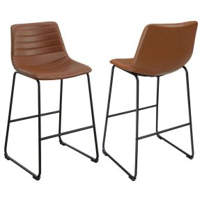 CoasterEveryday 107218 Zuni - Upholstered Counter Height Chair (Set of 2) - Saddle