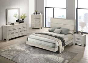 Coaster Fine Furniture 225061Q-S5 Trenton - 5 Piece Queen Bedroom Set - Rustic Cream