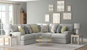 Jackson 2340/62/42-28 Jackson 2340/62/42-28 Stockbridge - 2 Piece Sectional With Comfort Coil Seating And 9 Accent Pillows Included - Slate
