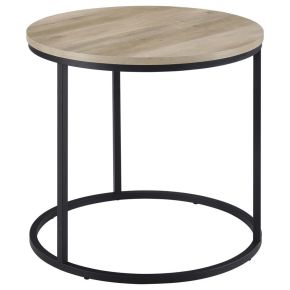 Coaster Fine Furniture 736047 Lainey - Round Occasional Side End Table - Distressed Pine