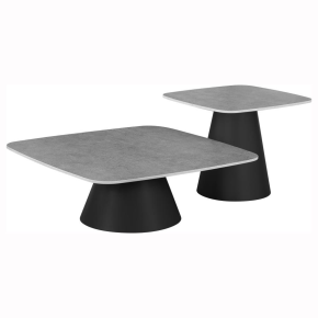 Coaster Fine Furniture 703500 Eason - 2 Piece Cocktail Coffee Table Set - Concrete And Black