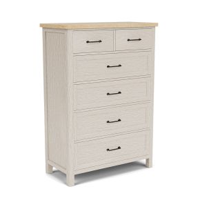 Riverside Furniture 79465 Glenndale - Five Drawer Chest - Aged White / Wheat