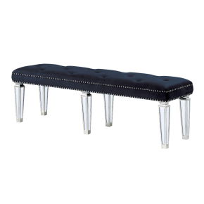 ACME 27357 Acme - Bench - Black Velvet & Mirrored
