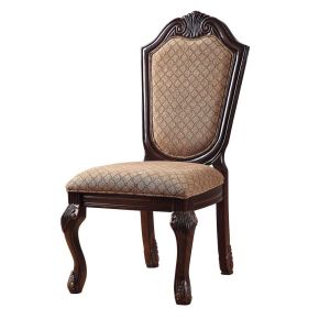 ACME 64077 Chateau De Ville - Side Chair (Set of 2) - Fabric & Espresso