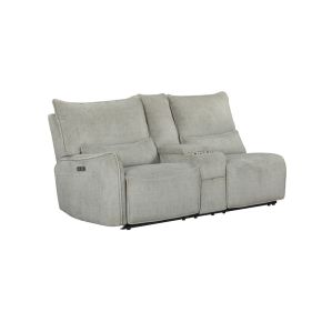 New Classic U5440-25LP2-LAT Remsen - LAF Console Loveseat With Dual Power Headrest & Footrest - Latte