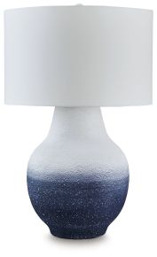Signature Design by Ashley® L207514 Dashland - Metal Table Lamp - White / Navy