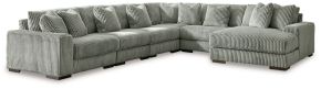 Signature Design by Ashley® 21105S19 Lindyn - 6-Piece Sectional With RAF Corner Chaise - Fog