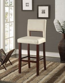 ACME 96610 Reiko - Bar Chair - White PU & Espresso