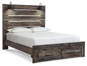 Ashley Furniture B211B29 Ashley Furniture B211B29 Drystan - Queen Panel Bed With 2 Storage Drawers - Brown / Beige