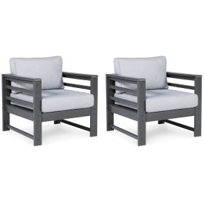 Ashley Furniture P417-820 Amora - Charcoal Gray - Lounge Chair W/Cushion (Set of 2)