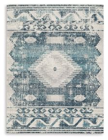 Signature Design by Ashley® R900102 Daddridge - 5' x 7' Rug - Blue / Gray / Ivory