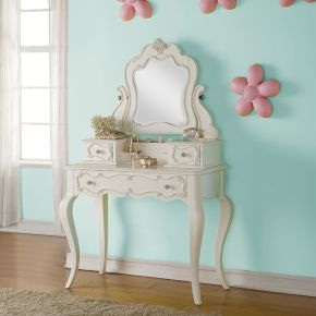 ACME 30516 Edalene - Vanity Desk With Mirror - Pearl White