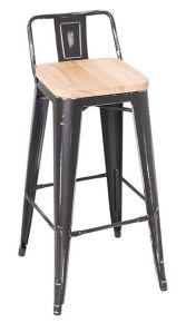 ACME 96628 Gaius - Bar Stool (Set of 2) - Ash & Antique Black