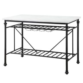 ACME 98944 Mera - Kitchen Island - White Marble Top & Gray