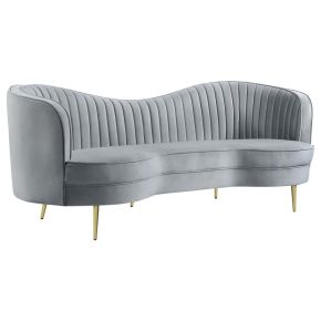 CoasterEssence 506864 Sophia - Upholstered Channel Tufted Sofa - Gray