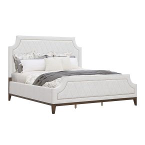 Pulaski Furniture P393-BR-K3 Pulaski Furniture P393-BR-K3 Asher Park - King Upholstered Bed - White / Piano Brown