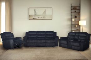 New Classic 20-U1816K-3NP Willow - 3 Piece Sofa & Loveseat & Recliner - Black
