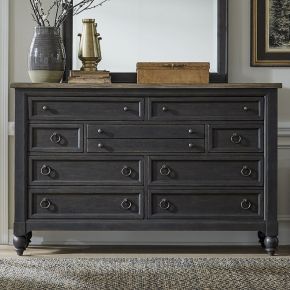 Liberty Furniture 615-BR31-B Americana Farmhouse - 9 Drawer Dresser - Dark Gray