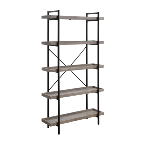 ACME OF00013 Zakwani - Bookshelf - Gray Oak & Black Finish - 68"