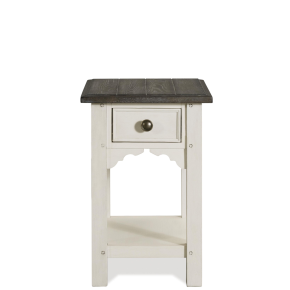 Riverside Furniture 17212 Grand Haven - Chairside Table - Feathered White / Rich Charcoal