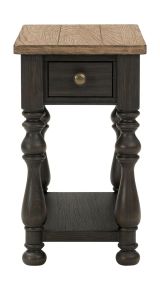 Riverside Furniture 32312 Riverside Furniture 32312 Barrington - 2 Tone Chairside Table - Antique Oak / Matte Black