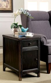 Furniture of America CM4327T Meadow - Side Table - Antique Black