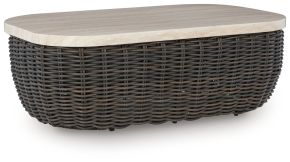 Signature Design by Ashley® P711-701 Kimora - Rectangular Cocktail Table - Beige / Dark Brown