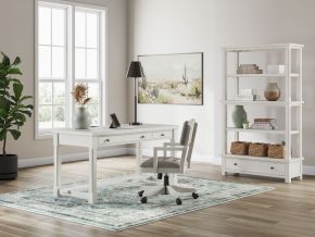 Ashley Furniture H742/34/01A/70 Robbinsdale - 3 Pc. - Home Office Desk, Home Office Desk Chair, Bookcase - Antique White