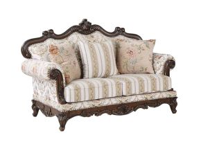 ACME LV01274 Nayla - Loveseat - Pattern Fabric & Walnut Finish