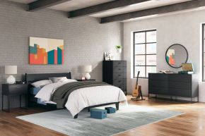 Signature Design by Ashley® EB1865/231/245/156/112/291(2) Socalle - 6 Pc. - Dresser, Chest, Full Panel Platform Bed, 2 Nightstands - Black