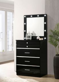 Furniture of America CM-AC405BK-PK Destinee - Vanity Set - Black