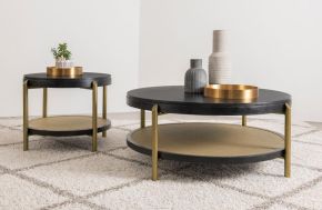 Coaster Fine Furniture 706198-S2 Arini - 2 Piece Round Coffee And End Table Set - Black
